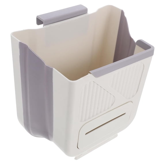 Foldable Hanging Kitchen Trash Can Collapsible Wall-Mounted Food Waste Bin for Cabinet Door Use, Space-Saving Garbage Bin for Home Kitchen and Camping