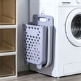 thumbnail image 1 of Foldable Hanging Laundry Basket Wall Mount Dirty Clothes Hamper Collapsible Storage Bin for Bathroom Bedroom 14.17x11x5.9 Inch, 1 of 6