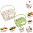 thumbnail image 1 of Foldable Hanging Sink Drain Basket, 2026 New 2-in-1 Foldable Sink Colander Anti-Clog Filter & Organizer, Multi-functional Kitchen Sink Strainer Basket Stretchable Colander, 1 of 6