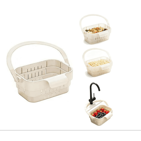 Foldable Hanging Sink Drain Basket,Foldable Hanging Fruit Vegetable Washing Colander, No-Drill Removable Sink Filter Basket For Food Scraps, Produce Rinsing, Leftover Draining And Daily Cleanup