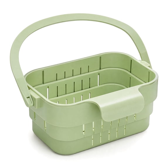 Foldable Hanging Sink Drain Basket, Space-Saving Kitchen Colander with Quick-Drain Design, Versatile Sink Strainer Basket for Fruits, Vegetables, Utensils & Dish Drying(Green)