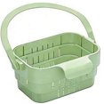 thumbnail image 1 of Foldable Hanging Sink Drain Basket Stretchable Kitchen Colander with Flip Cover Space Saving Food Strainer, Multi-functional Faucet Storage Rack Draining for Fruits Vegetables Utensils, 1 of 6
