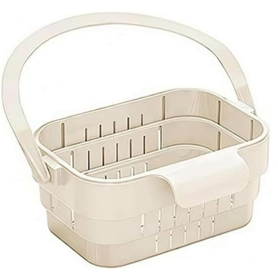 Foldable Hanging Sink Drain Basket Stretchable Kitchen Colander with Flip Cover Space Saving Food Strainer, Multi-functional Faucet Storage Rack Draining for Fruits Vegetables Utensils