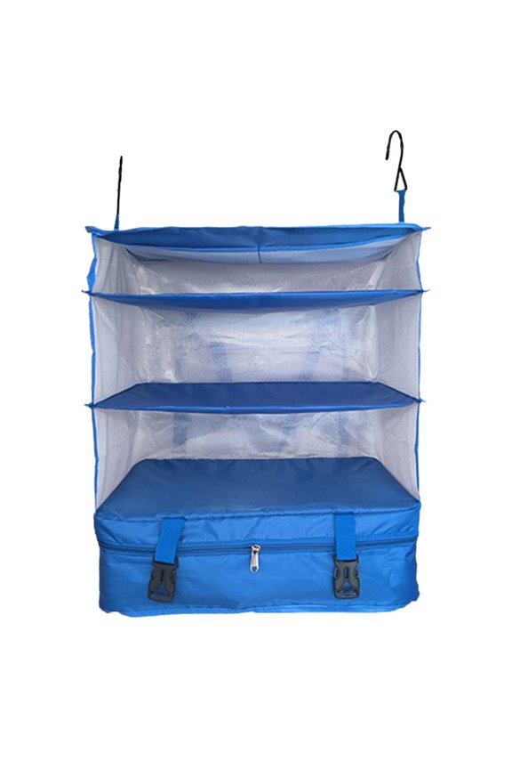 Foldable Hanging Travel Shelves Bag for Efficient Suitcase and Closet Organization Large Capacity Luggage Organizer