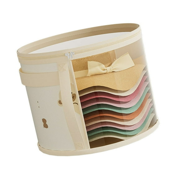 Foldable Hat Box Organizers With Carrying Handles Clear Oversized Storage for Caps Hats Clothing Toy Home Travel