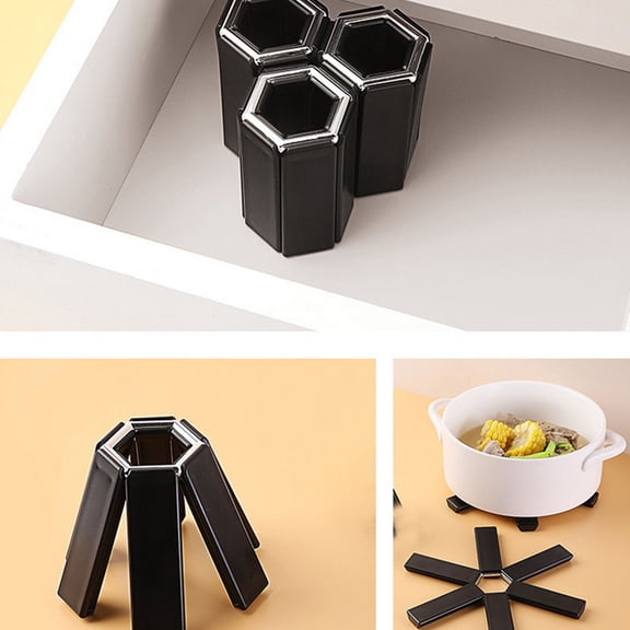 Foldable Heat ABS High Temperature Casserole Bowl Trivet 19x19cm Protector for Kitchen Dining