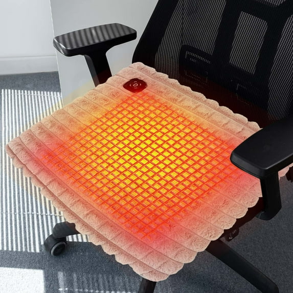 Foldable Heated Seat Cushion for Hips, Heated Seat Cushion, Heating Chair Pad, 3 Temperature Settings with USB Port, Light & Portable - Office/Home Use Black