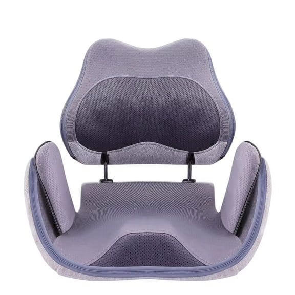 Foldable Heated Vibrating Massager Cordless Seat Cushion with Air Compression & Kneading, 3 Modes, Auto Shut-Off Timer, Rechargeable, Portable Waist, Hip & Back Relaxation for Home & Office,Blue