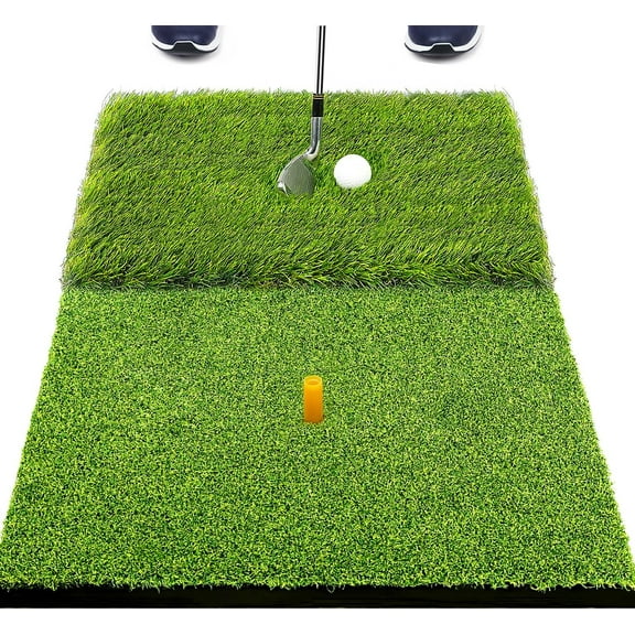 Foldable Heavy-Duty Golf Hitting Mat, Practice Mat with 10mm EVA Rubber Backing, Larger Size for Indoor/Outdoor Swing and Chipping Practice, Anti-Deformation