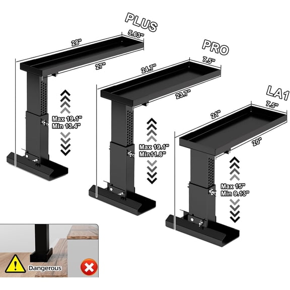 Foldable Heavy Duty Ladder Extender Plus-Adjustable Height 13.4-19.1", Ladder Leveler for Stair-Ladder Aide-Ladder Leveler for Extension Ladders with 27x5.63" Platform-Non-Slip Mat-Holds up to 880lbs