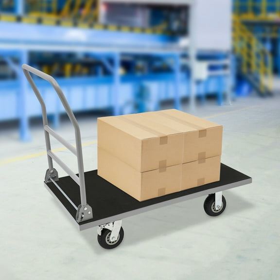 Foldable Heavy Duty Large Platform Truck Cart Platform Hand Truck Push Cart Dolly Cart Commercial Moving Cart with 6" Wheels (Load Capacity 2200 lbs)