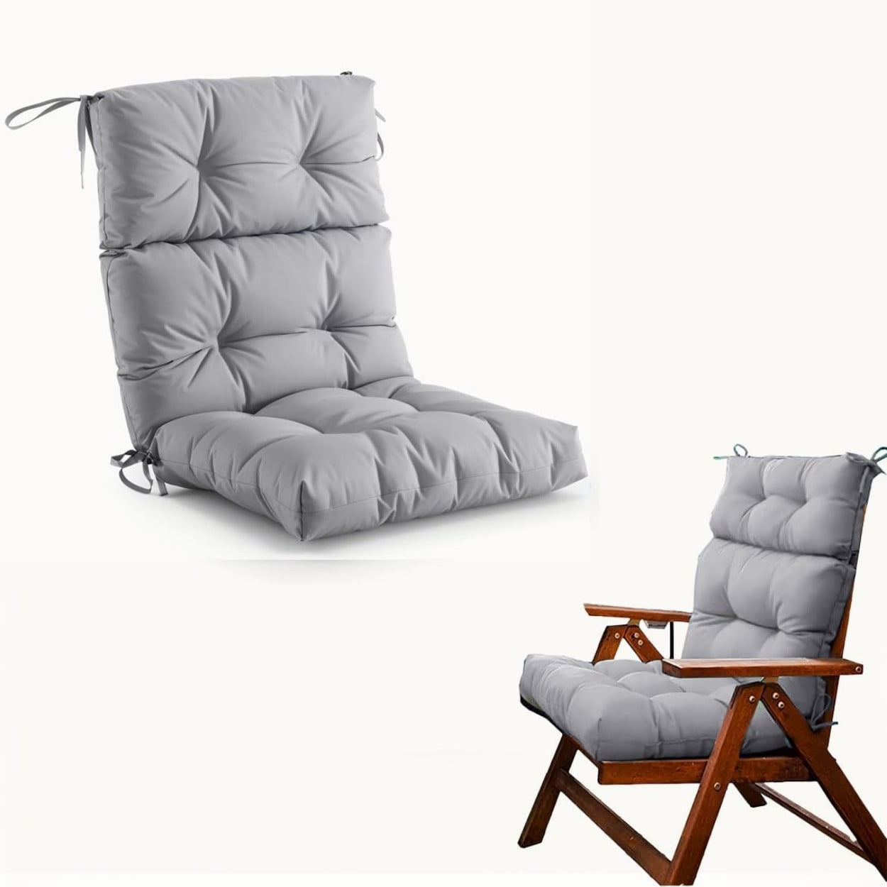 Foldable High Back Patio Chair Cushion Seat Back Rocking Chair Cushions Pads