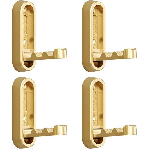 Foldable Hooks Wall Mount Heavy Duty Wall Hanger, Space Saving Storage Organizer, Long Lasting Decorative Utility Hooks | 4 Pieces Foldable Towel Holder Set for Bathroom Bedroom(Gold)Z