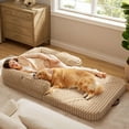 Foldable Human Dog Bed for People Adult, 2 in 1 Corduroy Fleece Calming Human Size Giant
