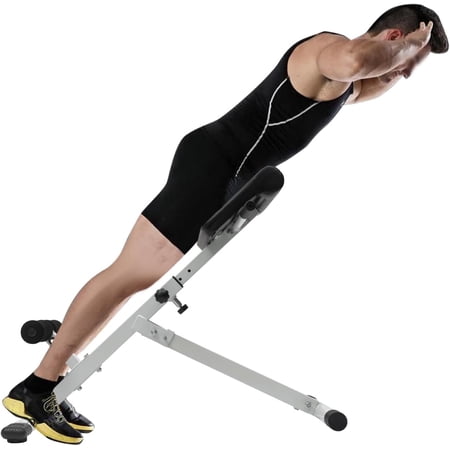 Foldable Hyper Back Extension Roman Chair, 5 Position Adjustable Hyperextension Abdominal Workout Machine Sit Up Full Body Exercise Core & Abdominal Trainers, Max Load: 150kg/330lbs