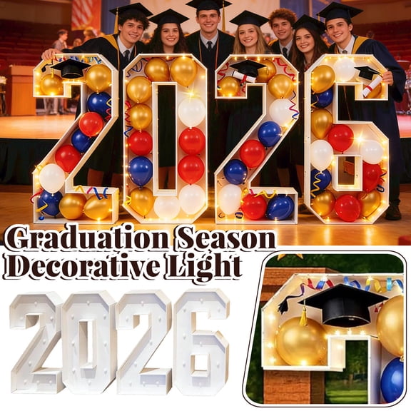 Foldable Illuminated 2026 Digital Board Graduation Party Decorations, Graduation Party Decor Frame Illuminated Background,42*91 Inch