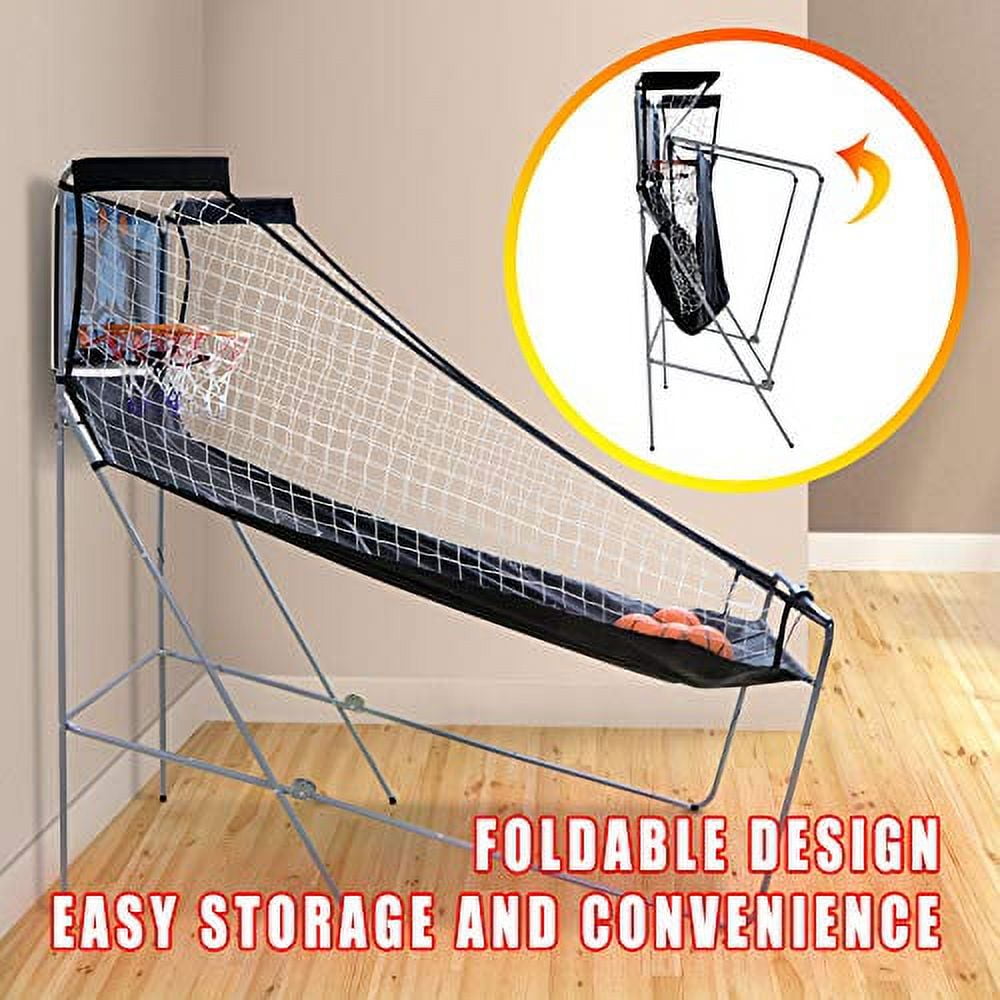 Foldable Indoor Basketball Arcade Game Double Shot 2 Player W/ 4 Balls