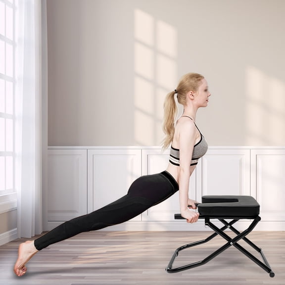 Foldable Inversion Chair, Yoga Inversion Table For Back Pain Relief And Spine Stretching, 330 Lbs, Black
