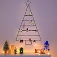 thumbnail image 1 of Foldable Iron Christmas Tree Wall Rack for Indoor Outdoor Holiday Decor, Space Saving Perforated Display Stand for Hanging Ornaments & Festive Lights, 1 of 6