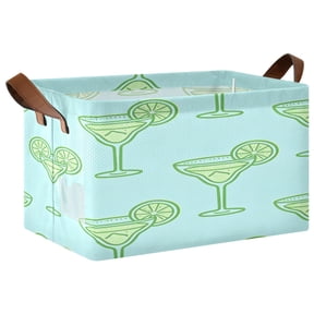 Foldable Iron Frame Open Home Storage Bins 16.9×11.4×10 Inch Waterproof Nice Cube Shelf Baskets Fresh Summer Pattern
