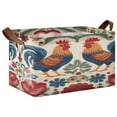 thumbnail image 1 of Foldable Iron Frame Storage Basket Open Basket Bins Versatile Organizer for Laundry Bathroom Closet 16.9” x 11.4” x 10” Male and Female Chickens, 1 of 7