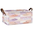 thumbnail image 1 of Foldable Iron Frame Storage Basket Open Basket Bins Versatile Organizer for Laundry Bathroom Closet 16.9” x 11.4” x 7.7” Light-colored Pumpkin, 1 of 7