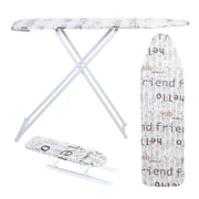 Foldable Ironing Board - Full-Size 42" with Heat-Resistant Cover & Extension Panel for Household Laundry