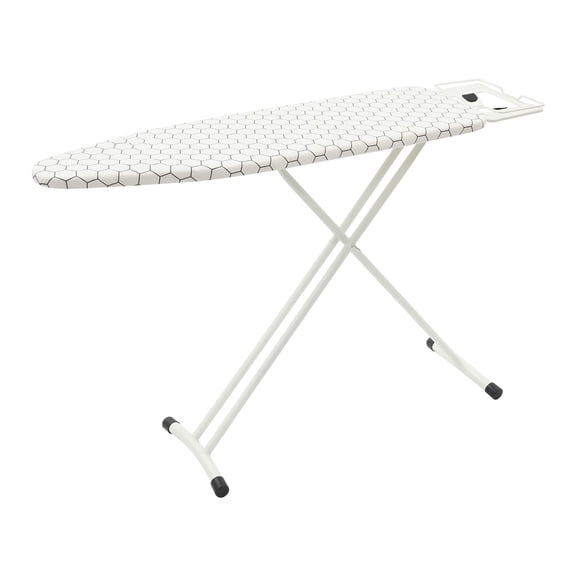 Foldable Ironing Board Height-Adjustable Iron Table with 4 Legs for Laundry(White)