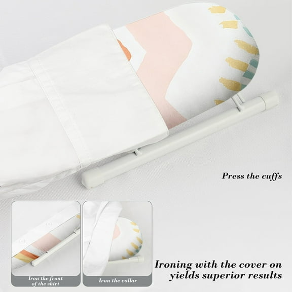 Foldable Ironing Board, Space Saving Tabletop Ironing Board, Sleeve Cuffs and Collars Handling, Portable Compact Iron Board, Peony Design, for Home and Travel Use