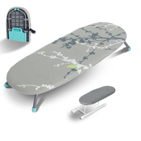 Foldable Ironing Boards with Mini Sleeve Board for Home Travel Use, Portable Tabletop Small Ironing Board with 2 Heat Resistant Ironing Cover