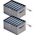 thumbnail image 1 of Foldable Jeans Organizer for Closet with PP Board - 6 Compartment Stackable Storage for Pants, Sweaters & T-Shirts, 1 of 8