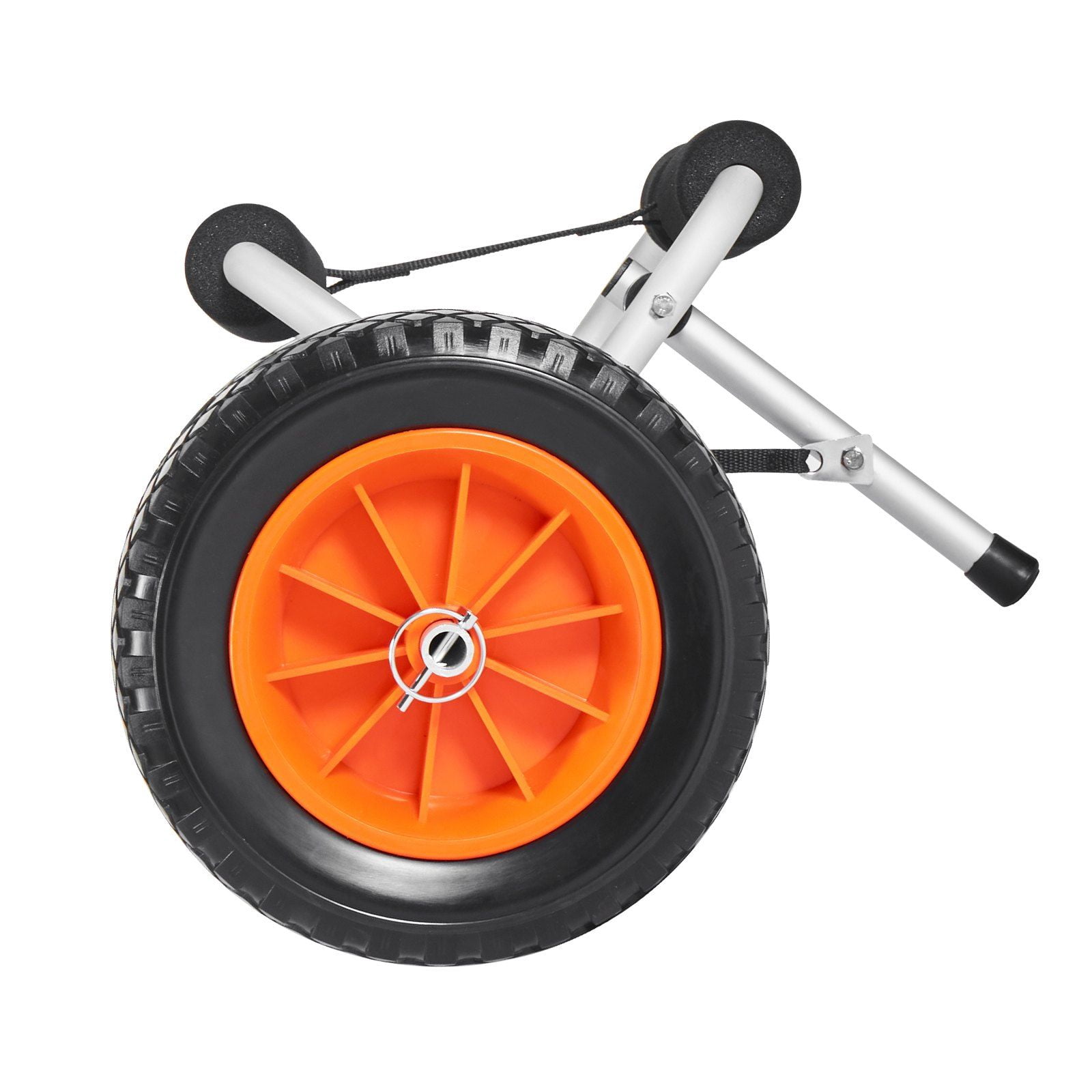 Foldable Kayak Cart with 10" Solid Rubber Tires, 1 Ratchet Strap & 200lbs Capacity - Transport Trolley for Kayaks, Canoes, Paddle Boards, Jon Boats and Float Mats