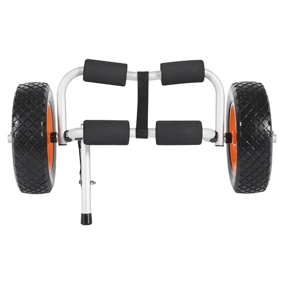Foldable Kayak Cart Trolley with 10" Solid Rubber Tires & Ratchet Strap, 200lbs Capacity, for Transporting Kayaks, Canoes, Paddleboards, Float Mats, Jon Boats