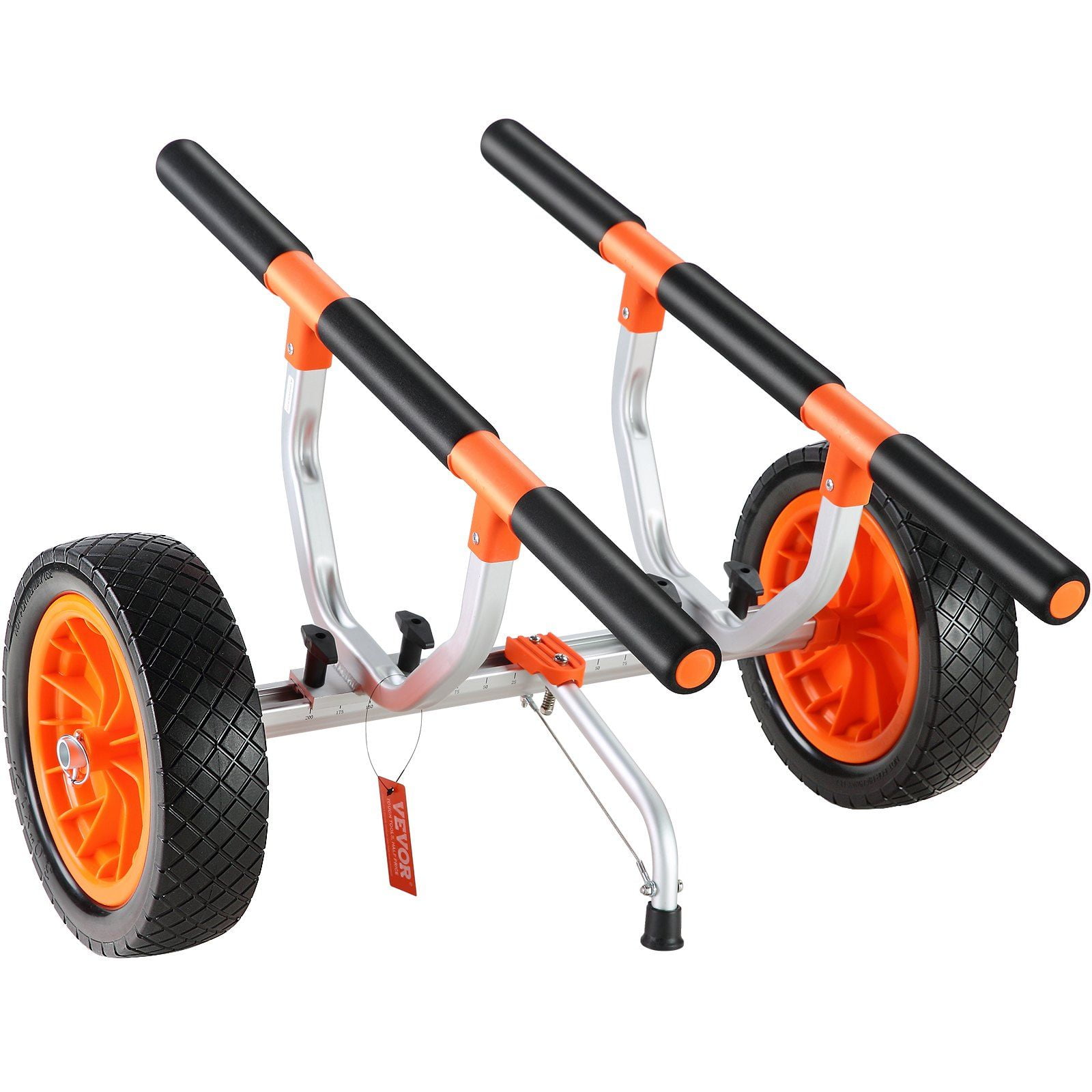 Foldable Kayak Trolley Cart – Heavy Duty 12" Wheels, Adjustable 6.69"-17.32" Width, 350 LB Weight Capacity for Canoes, Paddleboards, Jon Boats & Float Mats