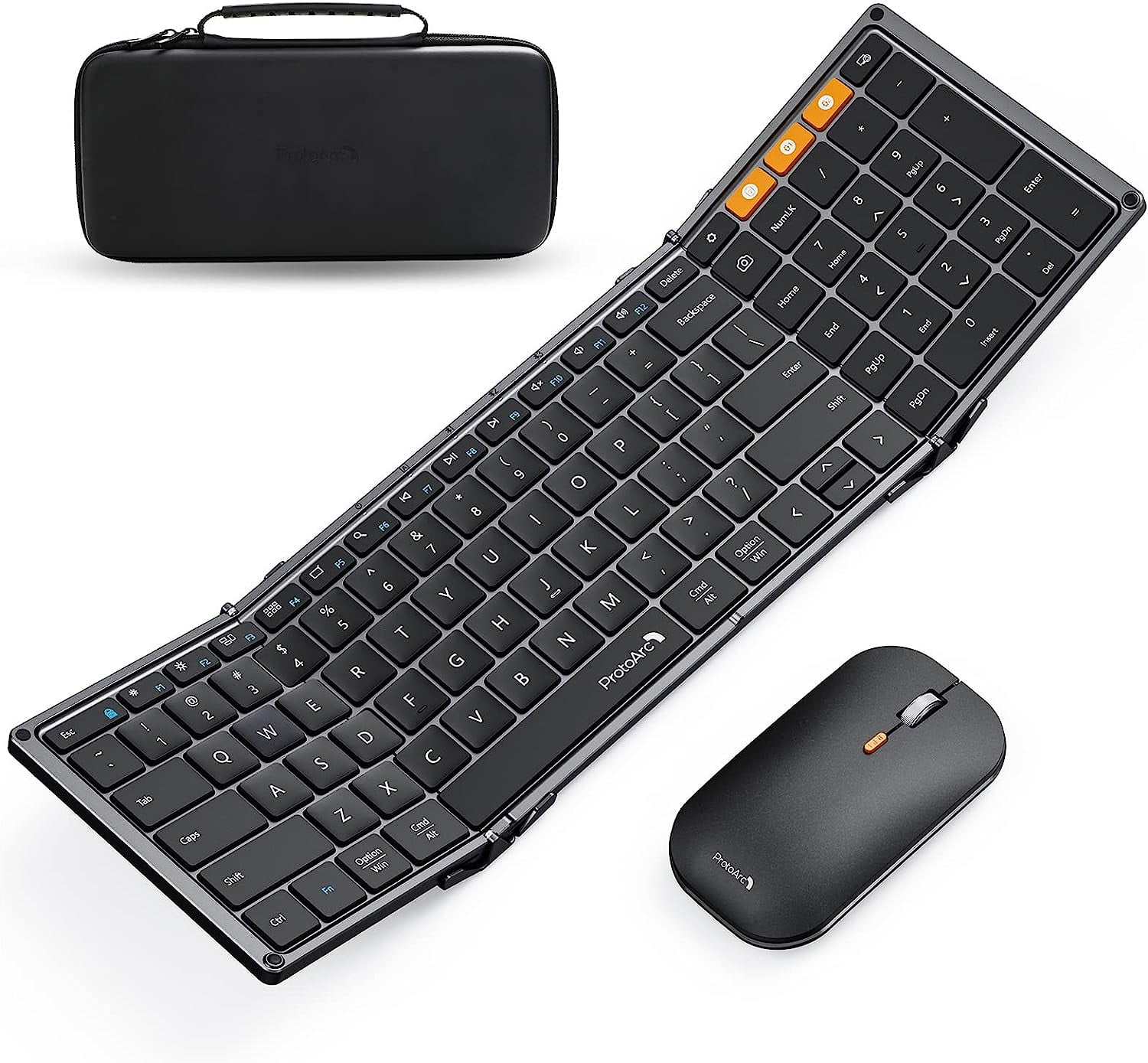 Foldable Keyboard and Mouse, ProtoArc XKM01 Folding Bluetooth Keyboard