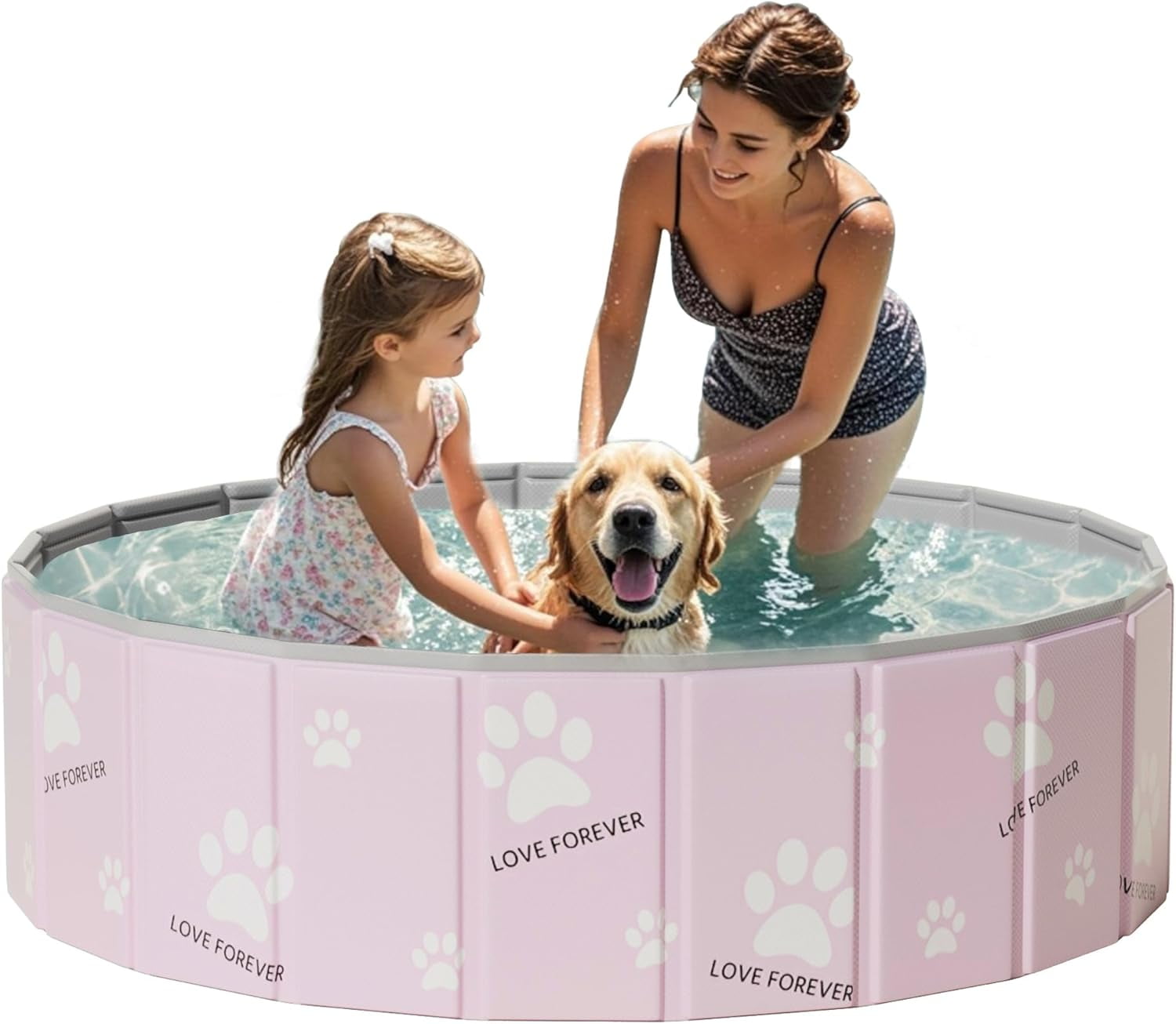 Foldable Kiddie Pool,Dog Pool for Bathing,Hard Plastic Kiddie Pool for