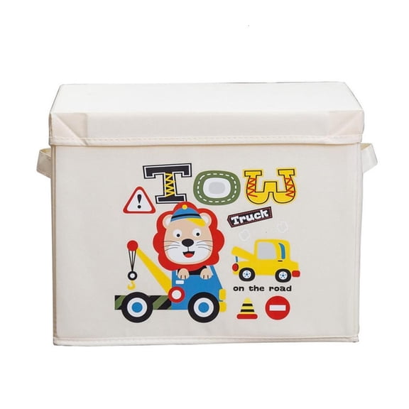 Foldable Kids Bedroom Storage Solution Foldable Toy Box With HandlesAn1ma1Themed Toy Organization Bins