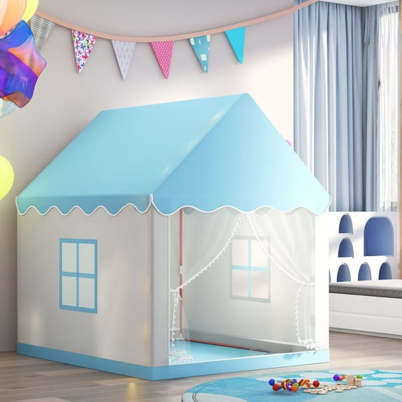 Foldable Kids Castle Play Tent, Indoor Outdoor Multi-Functional Dream Playhouse, Portable Tent for Kids Games Reading Relaxing Bedroom Playroom Camping Picnic Boys Girls Holiday Gift