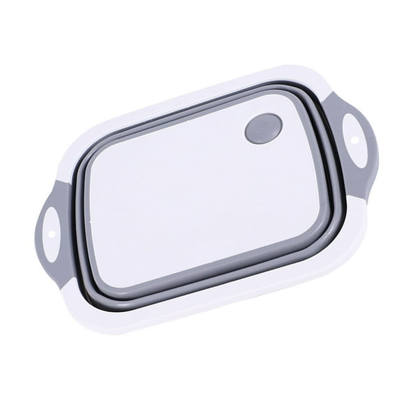 Foldable Kitchen Cutting Board with Drainable Strainer and Multi-Use Vegetable Basket