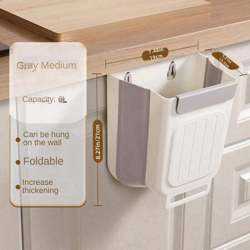 Foldable Kitchen Narrow Trash Can, 1 Count Hanging Garbage Organizer ...