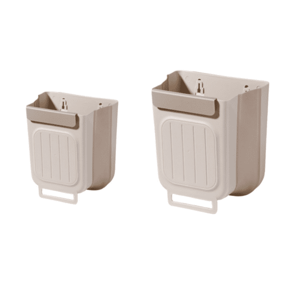Foldable Kitchen Trash Bins Set Of 2 Space Saving Hanging Design