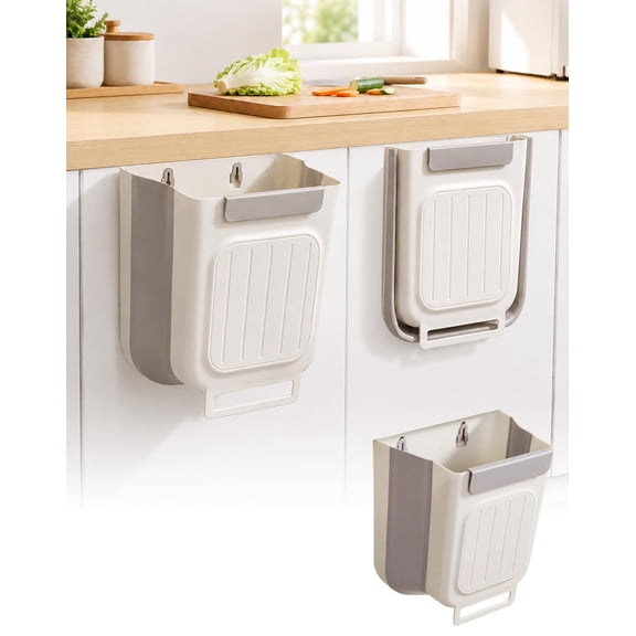 Foldable Kitchen Trash Can,Multipurpose Hanging Collapsible Trash Can, Space-Saving Garbage Can for Kitchen Under Sink, Bathroom