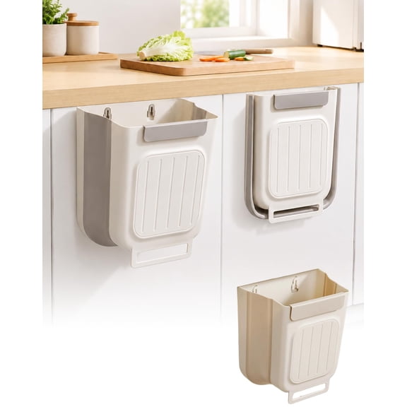 Foldable Kitchen Trash Can,Multipurpose Hanging Collapsible Trash Can, Space-Saving Garbage Can for Kitchen Under Sink, Bathroom