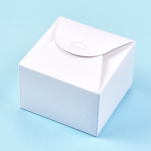 Foldable Kraft Paper Box Gift Packing Box Bakery Cake Cupcake Box Container Square White Unfold: 19x21x0.08cm Finished Product: 10.5x10.5x5.5cm