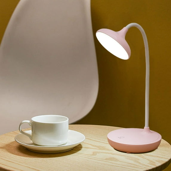 Foldable LED Desk Lamp with 3 Color Temperatures, Stepless Dimming and Eye Protection, USB Powered Reading Lamp with Phone and Pen Holder for Office, Study Room, Bedroom, Dorm