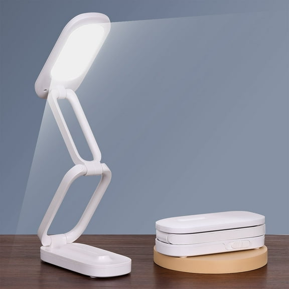 LED Battery Powered Foldable Portable Adjustable Eye-Caring 3 Brightness Levels Mini Desk Lamps