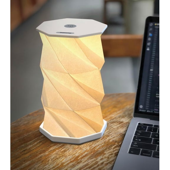 Foldable LED Desk Lamp USB Rechargeable & Portable - Dimmable Touch Control Light with Adjustable Height up to 8.25" for Office, Travel, Bedside - Sleek & Modern Design (White)