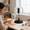 thumbnail image 1 of Foldable LED Ring Light with Phone Holder, All-in-One Selfie Ring Light for Live Streaming, Makeup, YouTube, TikTok, Portable Photography Stand, 1 of 6