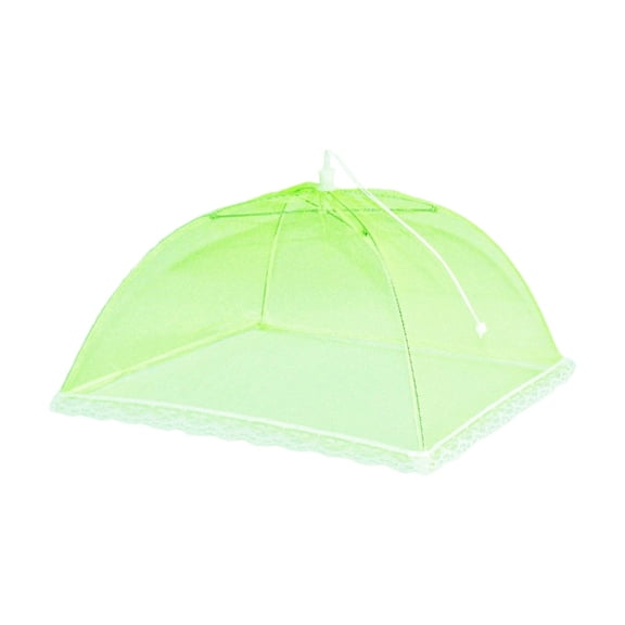 Foldable Lace Trim Polyester Mesh Food Cover Tent Reusable Ventilated Dish Screen, Portable Insect Proof Food Protector For Indoor Dining Picnic BBQ Outdoor Party Fruit Cake Shield