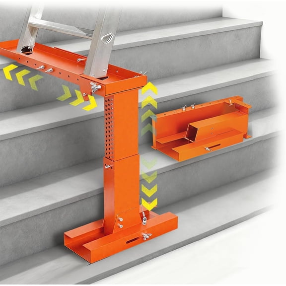 Foldable Ladder Leveler Pro+ - Adjustable 11-18" H & 17-31.5" L Platform for Stairs, 500LB Capacity, Fits <30" Foot Spacing-Orange